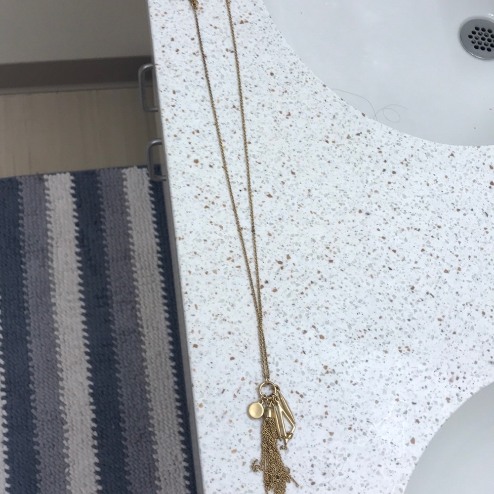adorable long gold necklace